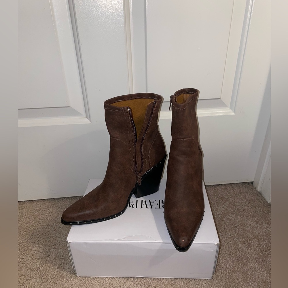 Charles by Charles David Brown Pointed Toe Ankle Boots